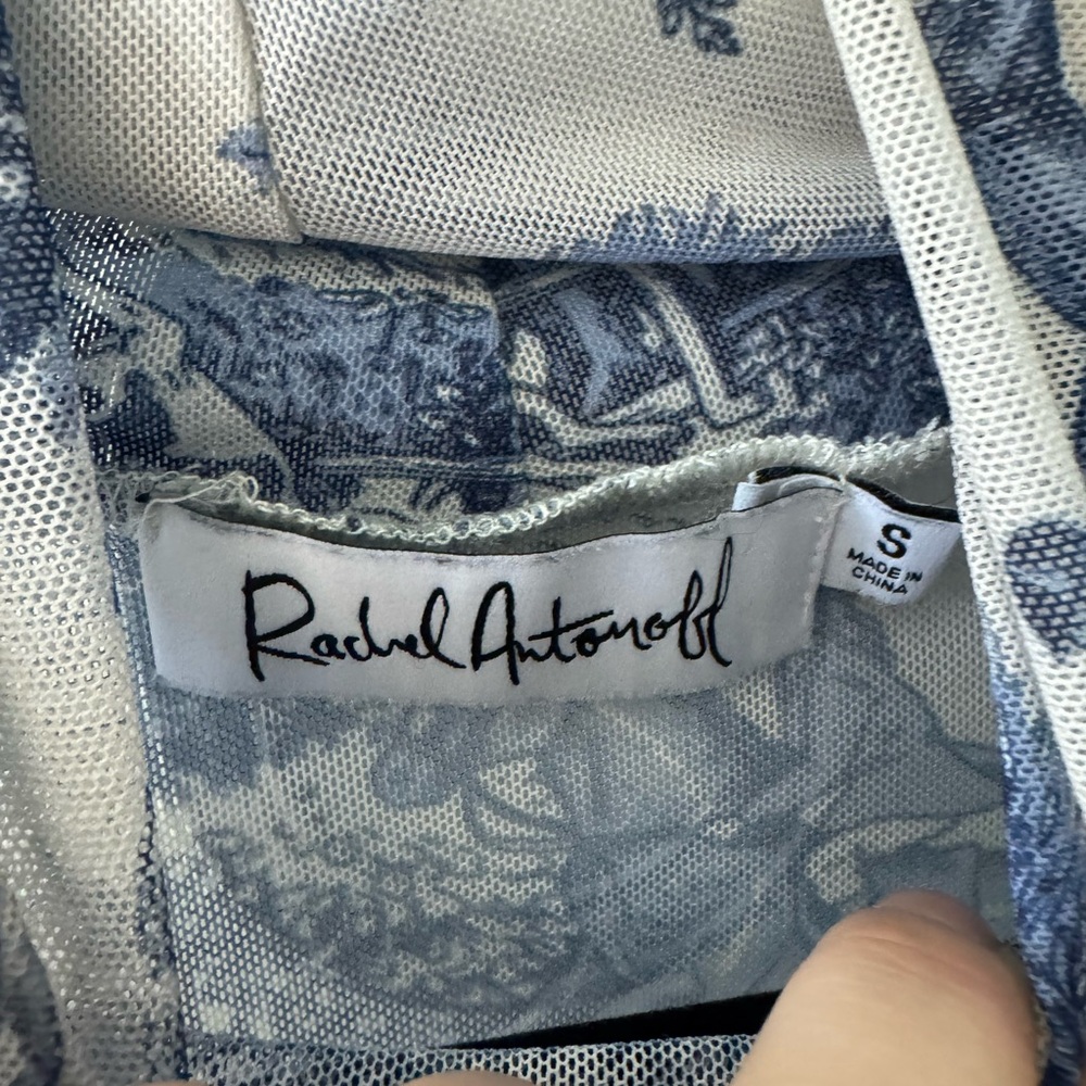 Rachel Antonoff Lillian Mesh Turtleneck in Toile Manhunt, S - Picture 6 of 6